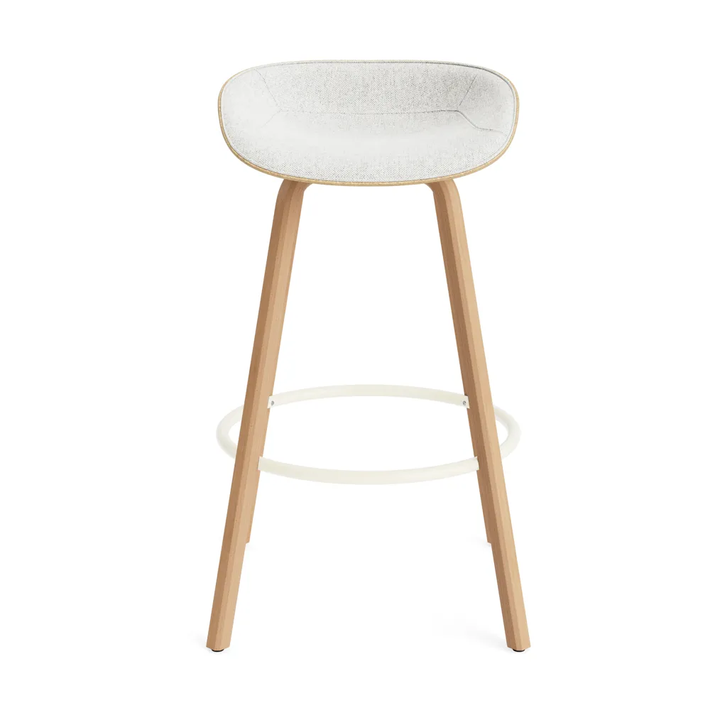 Tabouret de bar Mat Barstool habillé sur le devant 75 cm, Hallingdal 110-hemp-beech-cream steel Normann Copenhagen