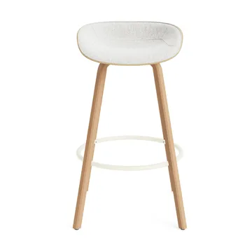 Tabouret de bar Mat Barstool habillé sur le devant 75 cm - Hallingdal 110-hemp-beech-cream steel - Normann Copenhagen