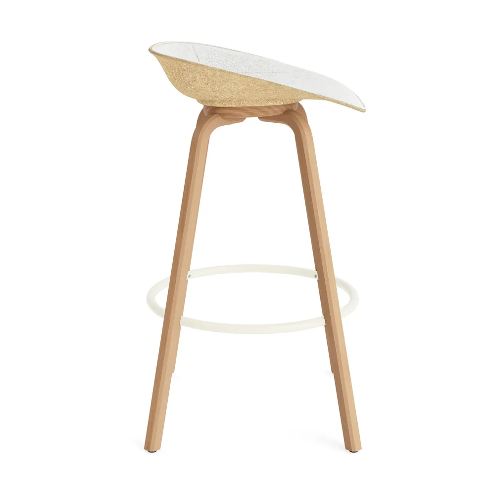 Tabouret de bar Mat Barstool habillé sur le devant 75 cm, Hallingdal 110-hemp-beech-cream steel Normann Copenhagen