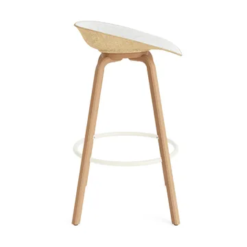 Tabouret de bar Mat Barstool habillé sur le devant 75 cm - Hallingdal 110-hemp-beech-cream steel - Normann Copenhagen