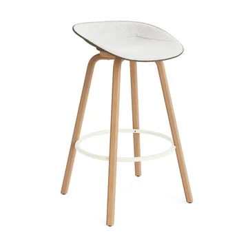 Tabouret de bar Mat Barstool habillé sur le devant 75 cm - Hallingdal 110-seaweed-beech-cream steel - Normann Copenhagen