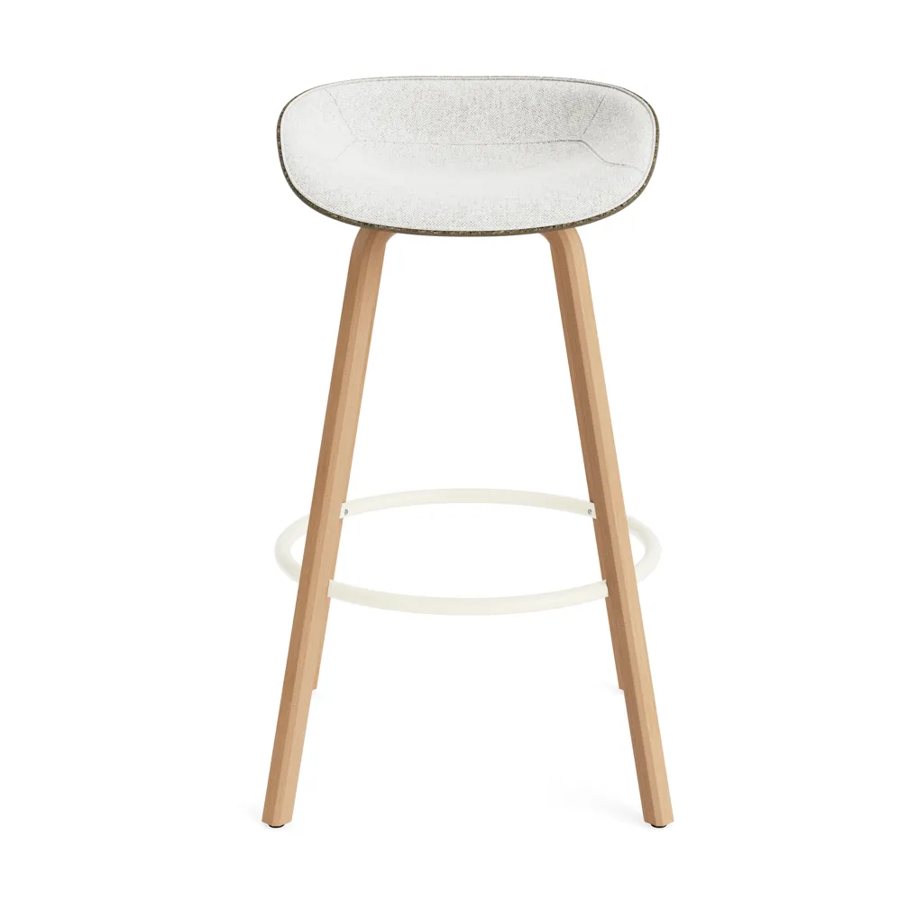 Tabouret de bar Mat Barstool habillé sur le devant 75 cm, Hallingdal 110-seaweed-beech-cream steel Normann Copenhagen
