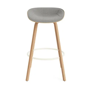 Tabouret de bar Mat Barstool habillé sur le devant 75 cm - Remix 133-hemp-beech-cream steel - Normann Copenhagen