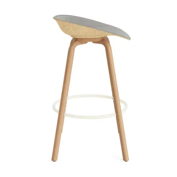 Tabouret de bar Mat Barstool habillé sur le devant 75 cm - Remix 133-hemp-beech-cream steel - Normann Copenhagen
