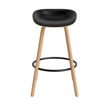 Tabouret de bar Mat Barstool habillé sur le devant 75 cm - Ultra 41599-hemp-beech-black steel - Normann Copenhagen
