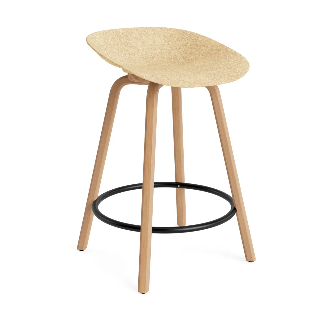 Tabouret Mat Barstool 65 cm, Hemp-hêtre-acier noir Normann Copenhagen
