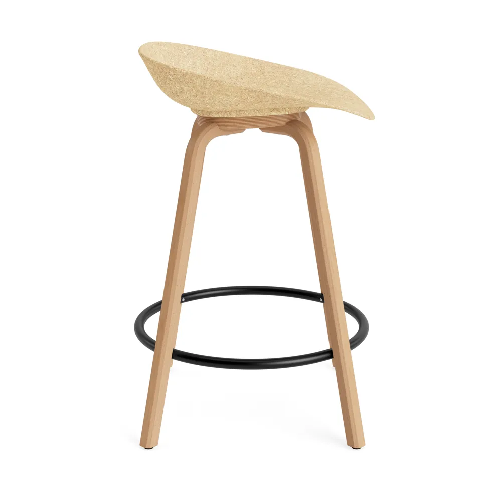 Tabouret Mat Barstool 65 cm, Hemp-hêtre-acier noir Normann Copenhagen