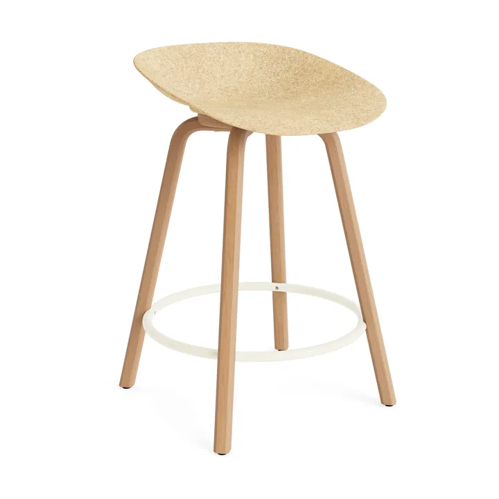 Tabouret Mat Barstool 65 cm - Hemp-hêtre-crème acier - Normann Copenhagen