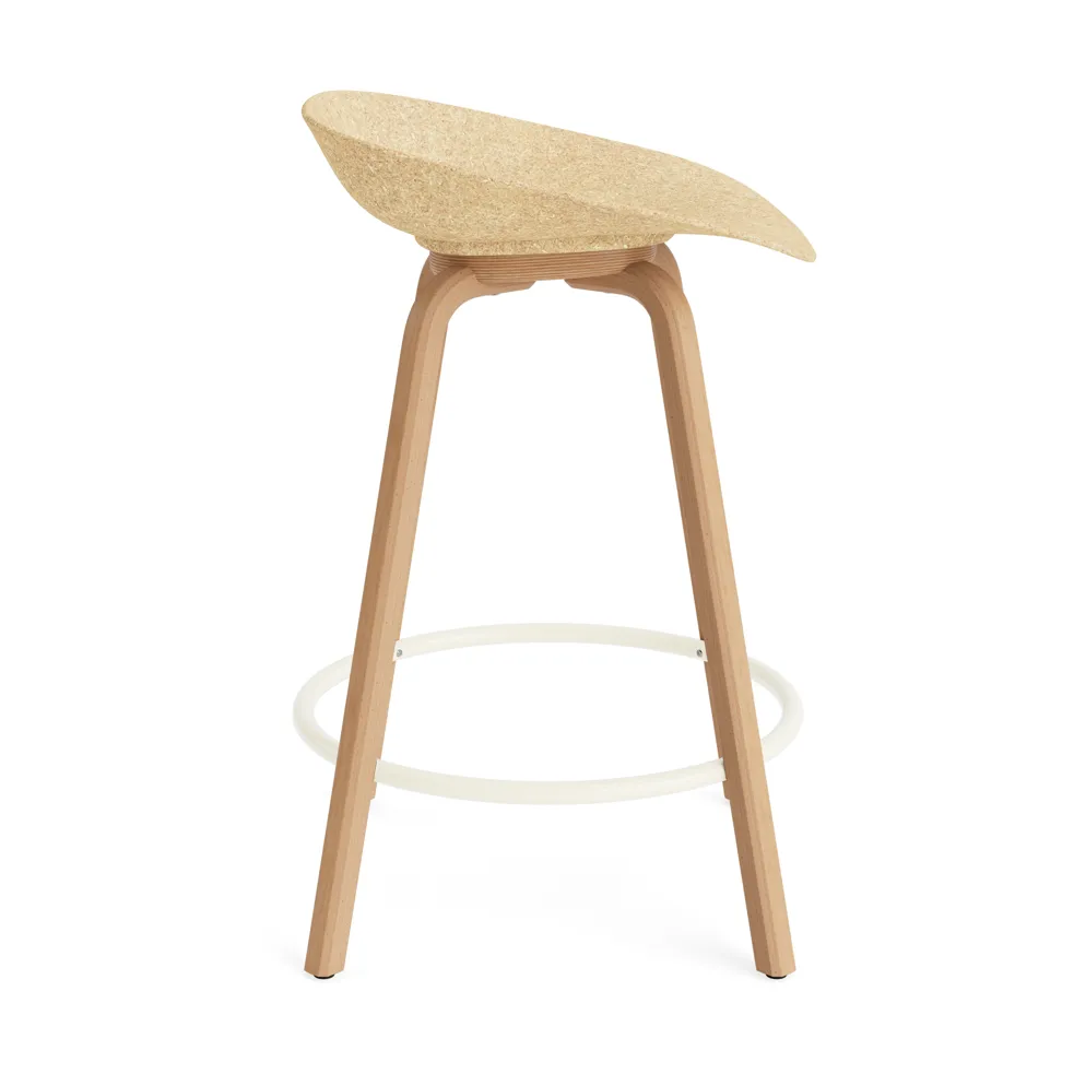 Tabouret Mat Barstool 65 cm, Hemp-hêtre-crème acier Normann Copenhagen