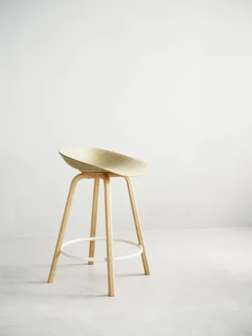 Tabouret Mat Barstool 65 cm - Hemp-hêtre-crème acier - Normann Copenhagen
