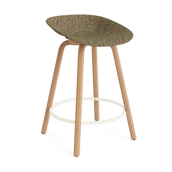 Tabouret Mat Barstool 65 cm - Seaweed-beech-cream steel - Normann Copenhagen