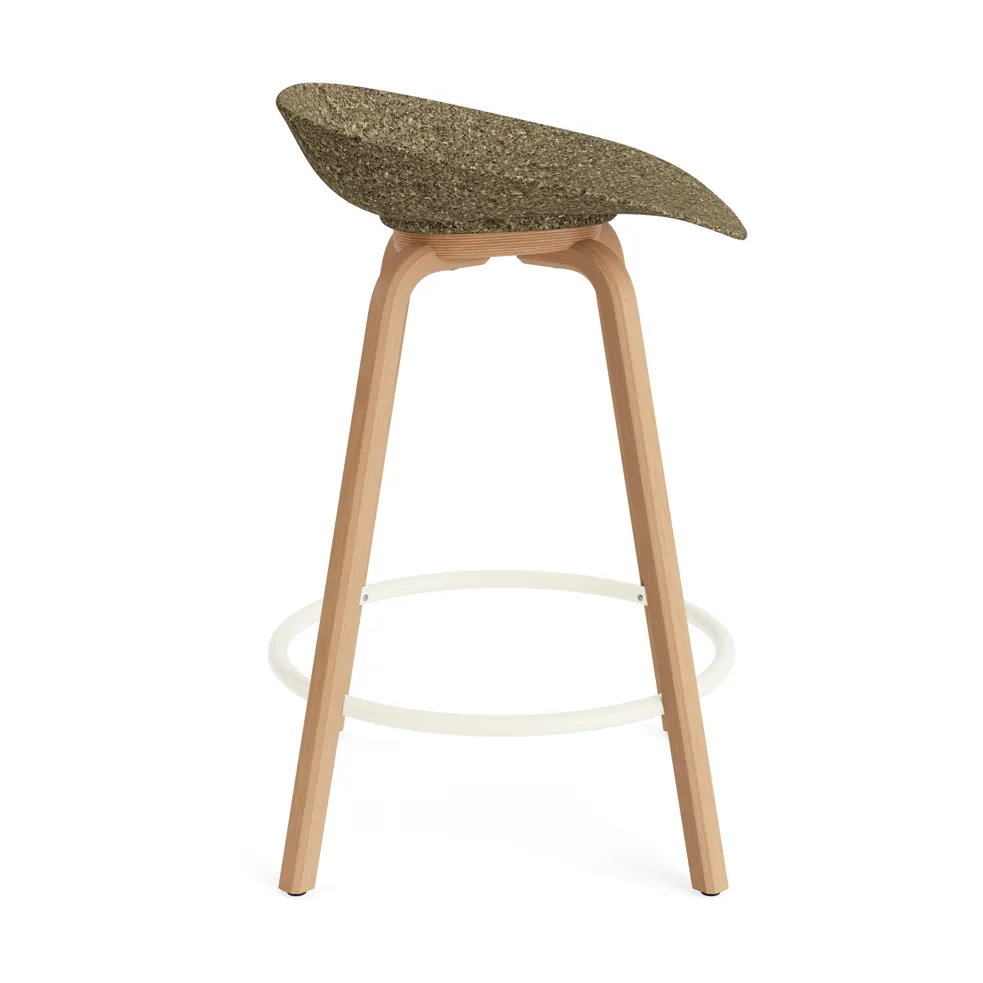 Tabouret Mat Barstool 65 cm, Seaweed-beech-cream steel Normann Copenhagen