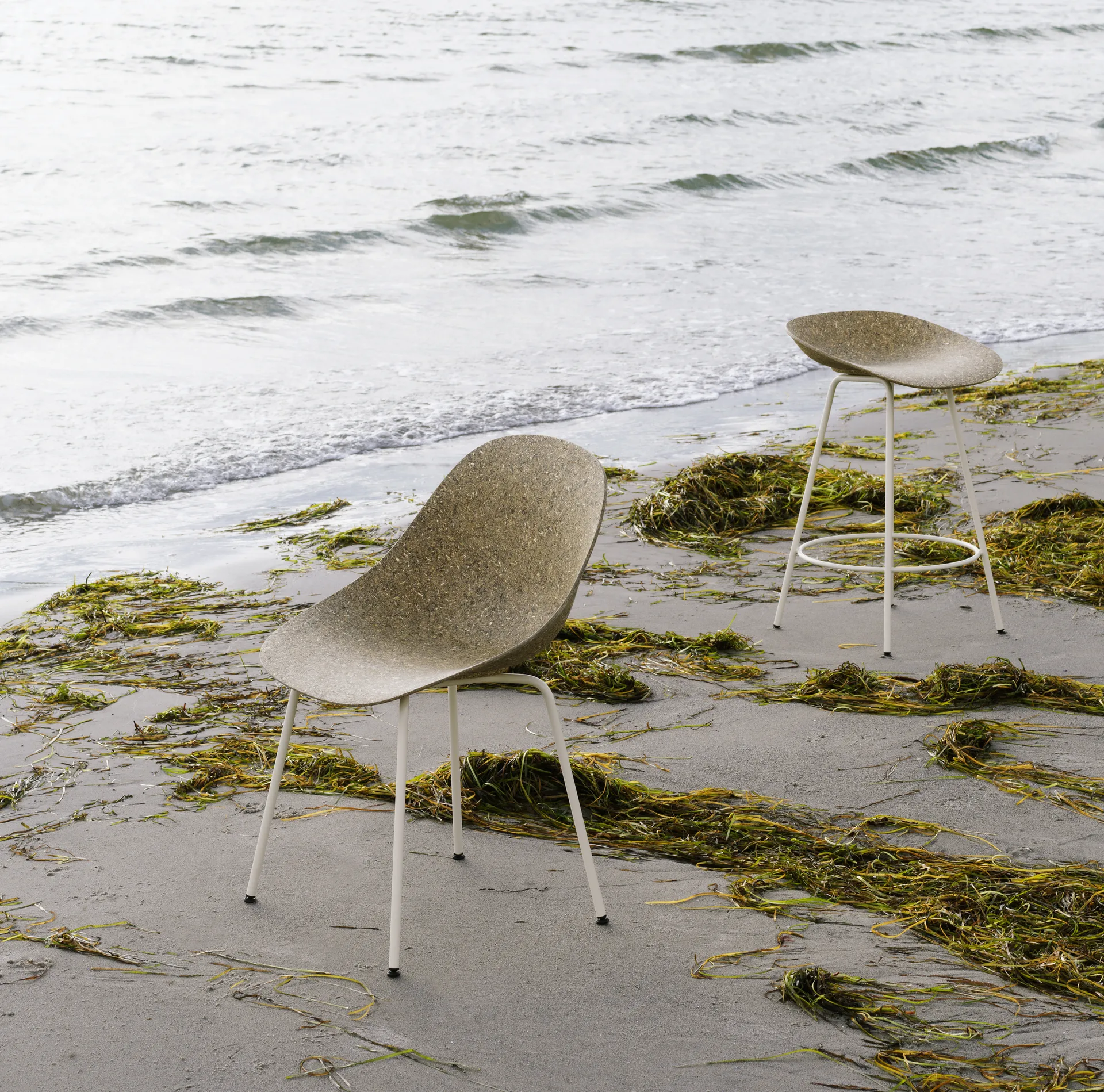 Tabouret Mat Barstool 65 cm, Seaweed-cream steel Normann Copenhagen