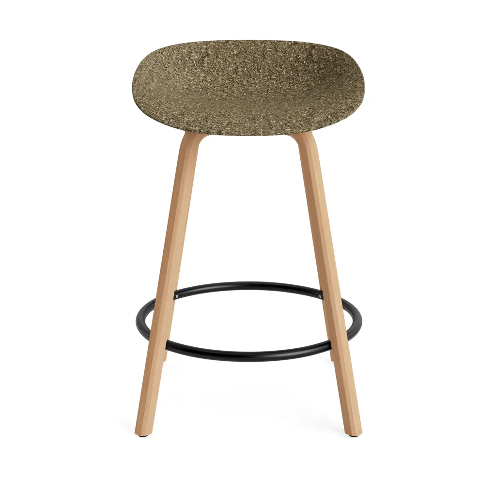 Tabouret Mat Barstool 65 cm, Seaweed-hêtre-acier noir Normann Copenhagen