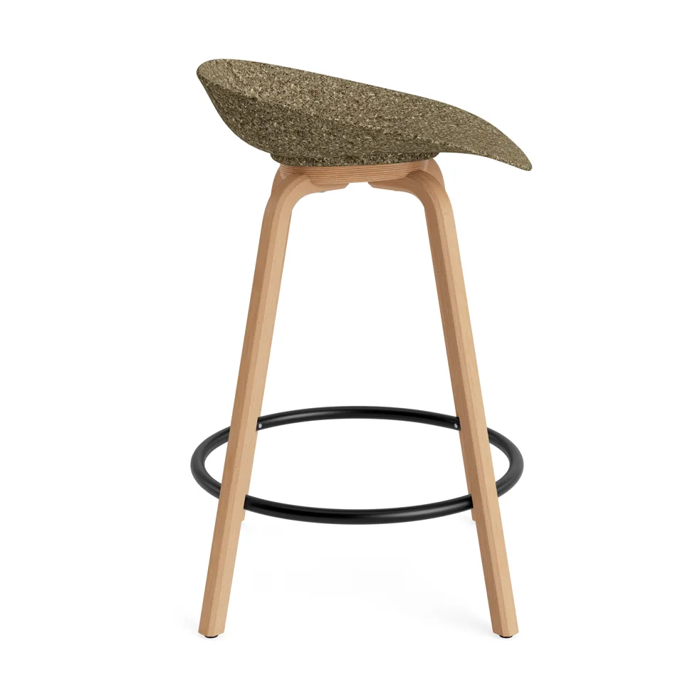 Tabouret Mat Barstool 65 cm, Seaweed-hêtre-acier noir Normann Copenhagen