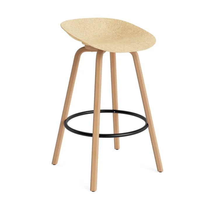 Tabouret Mat Barstool 75 cm - Hemp-hêtre-acier noir - Normann Copenhagen