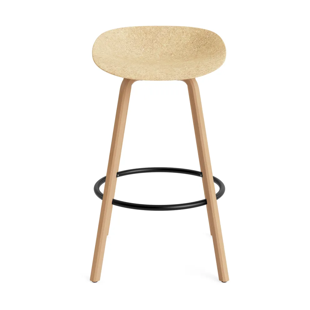 Tabouret Mat Barstool 75 cm, Hemp-hêtre-acier noir Normann Copenhagen