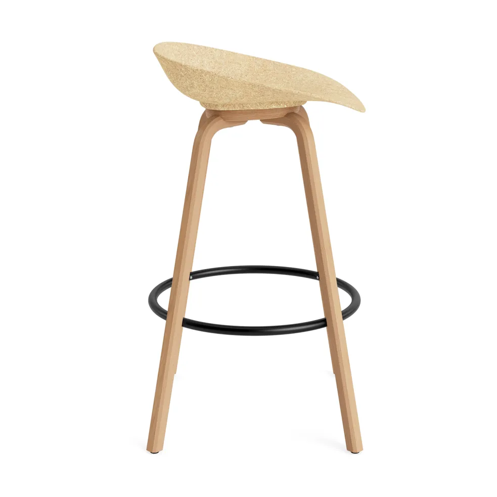 Tabouret Mat Barstool 75 cm, Hemp-hêtre-acier noir Normann Copenhagen