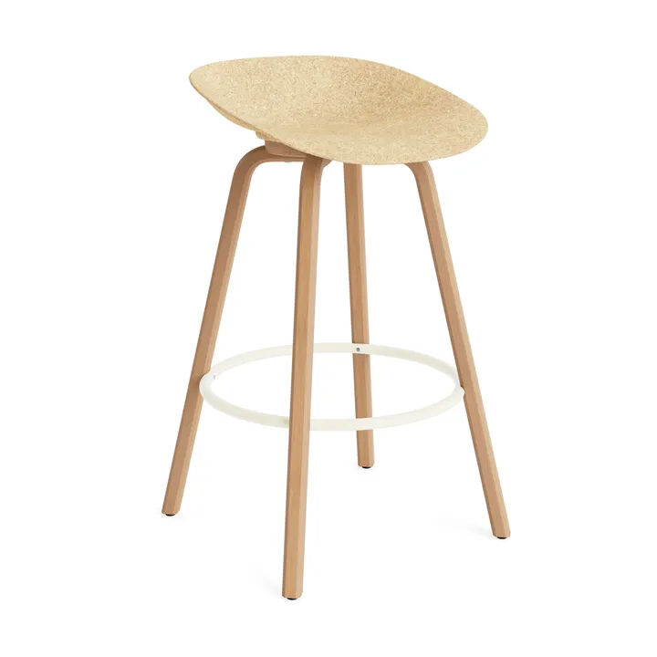 Tabouret Mat Barstool 75 cm - Hemp-hêtre-crème acier - Normann Copenhagen