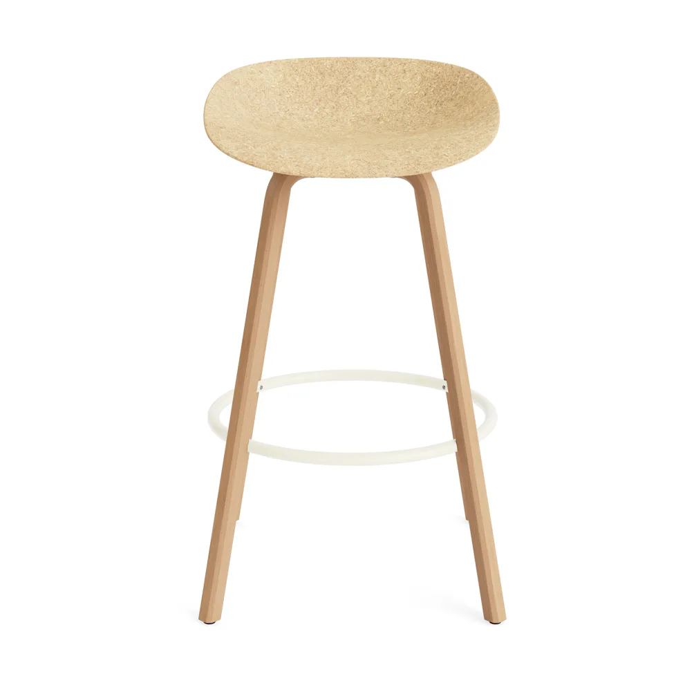 Tabouret Mat Barstool 75 cm, Hemp-hêtre-crème acier Normann Copenhagen