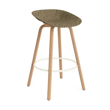 Tabouret Mat Barstool 75 cm - Seaweed-beech-cream steel - Normann Copenhagen