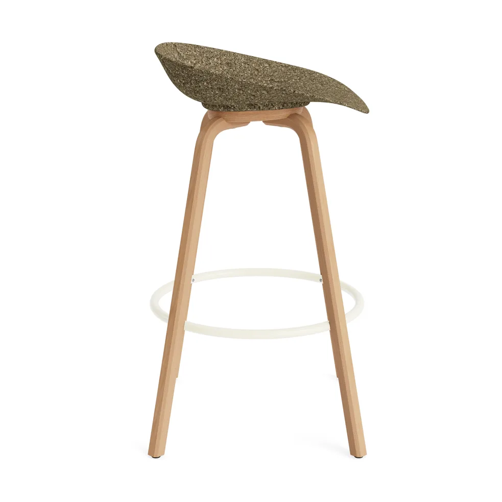 Tabouret Mat Barstool 75 cm, Seaweed-beech-cream steel Normann Copenhagen