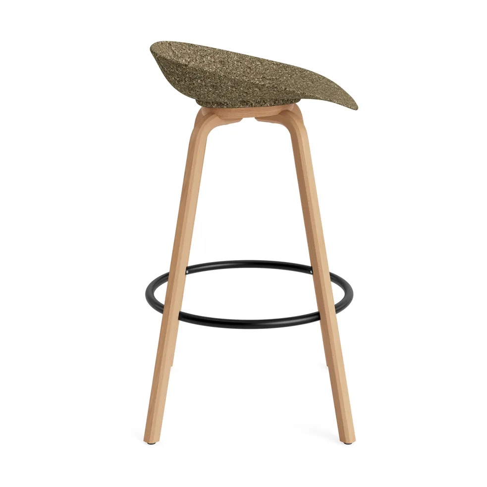 Tabouret Mat Barstool 75 cm, Seaweed-hêtre-acier noir Normann Copenhagen