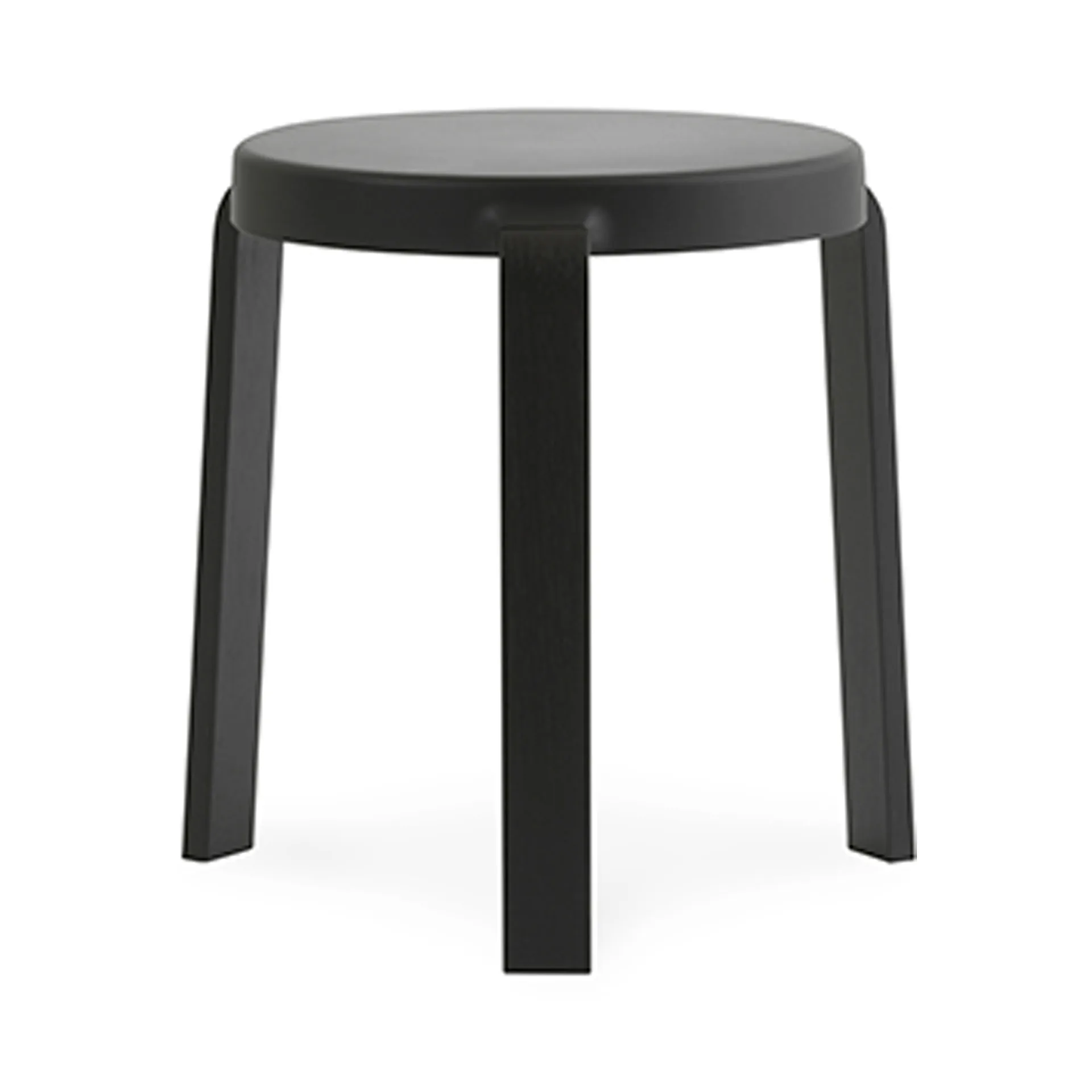 Normann Copenhagen Tabouret Tap black, pieds en chêne noir