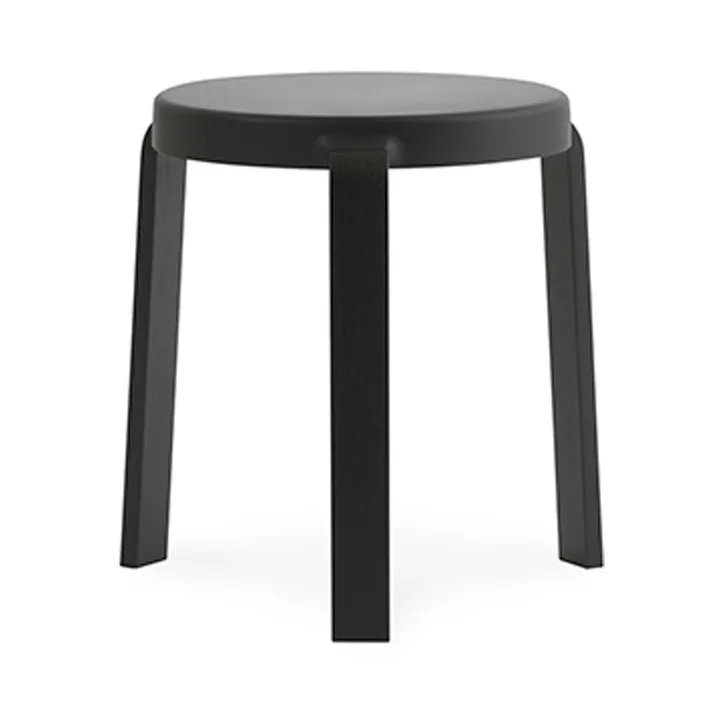 Tabouret Tap - black, pieds en chêne noir - Normann Copenhagen