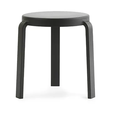 Tabouret Tap - black, pieds en chêne noir - Normann Copenhagen