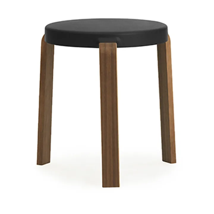 Tabouret Tap - black, pieds en noyer - Normann Copenhagen
