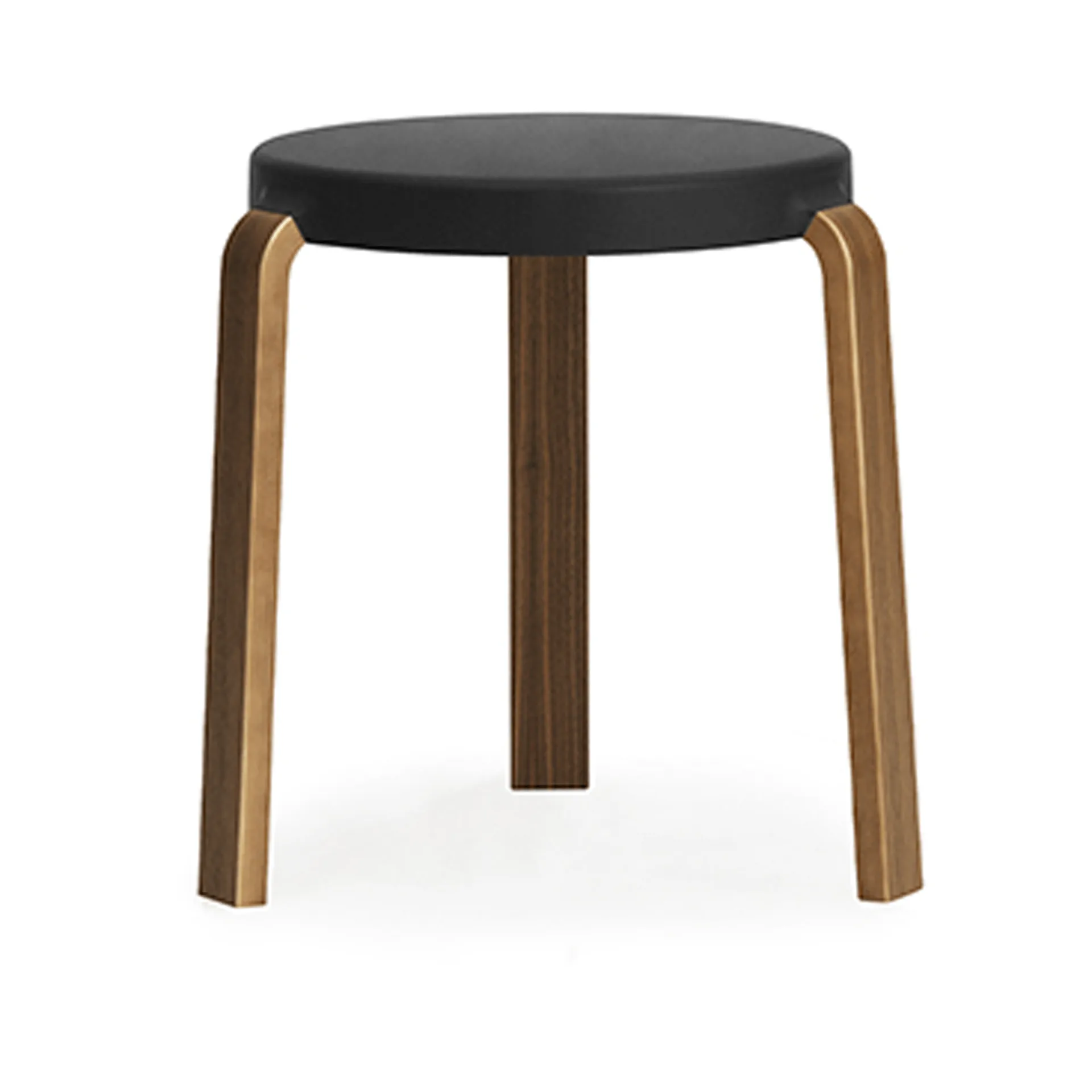 Tabouret Tap, black, pieds en noyer Normann Copenhagen