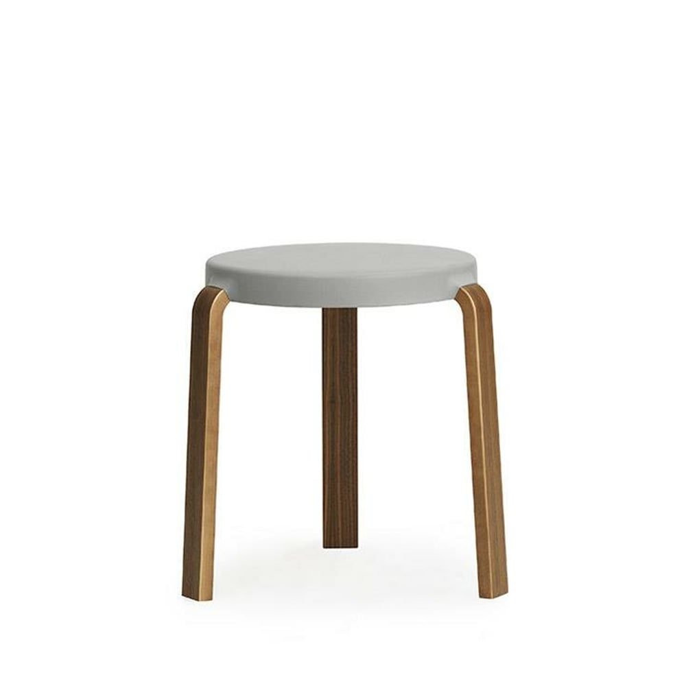 Normann Copenhagen Tabouret Tap grey, pieds en noyer
