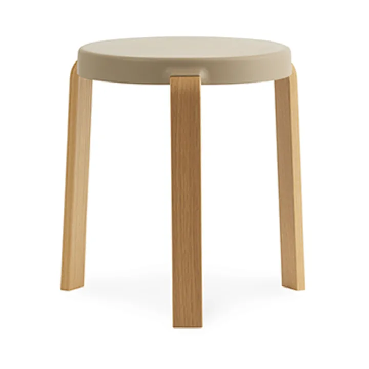 Tabouret Tap - sand, pieds en chêne - Normann Copenhagen