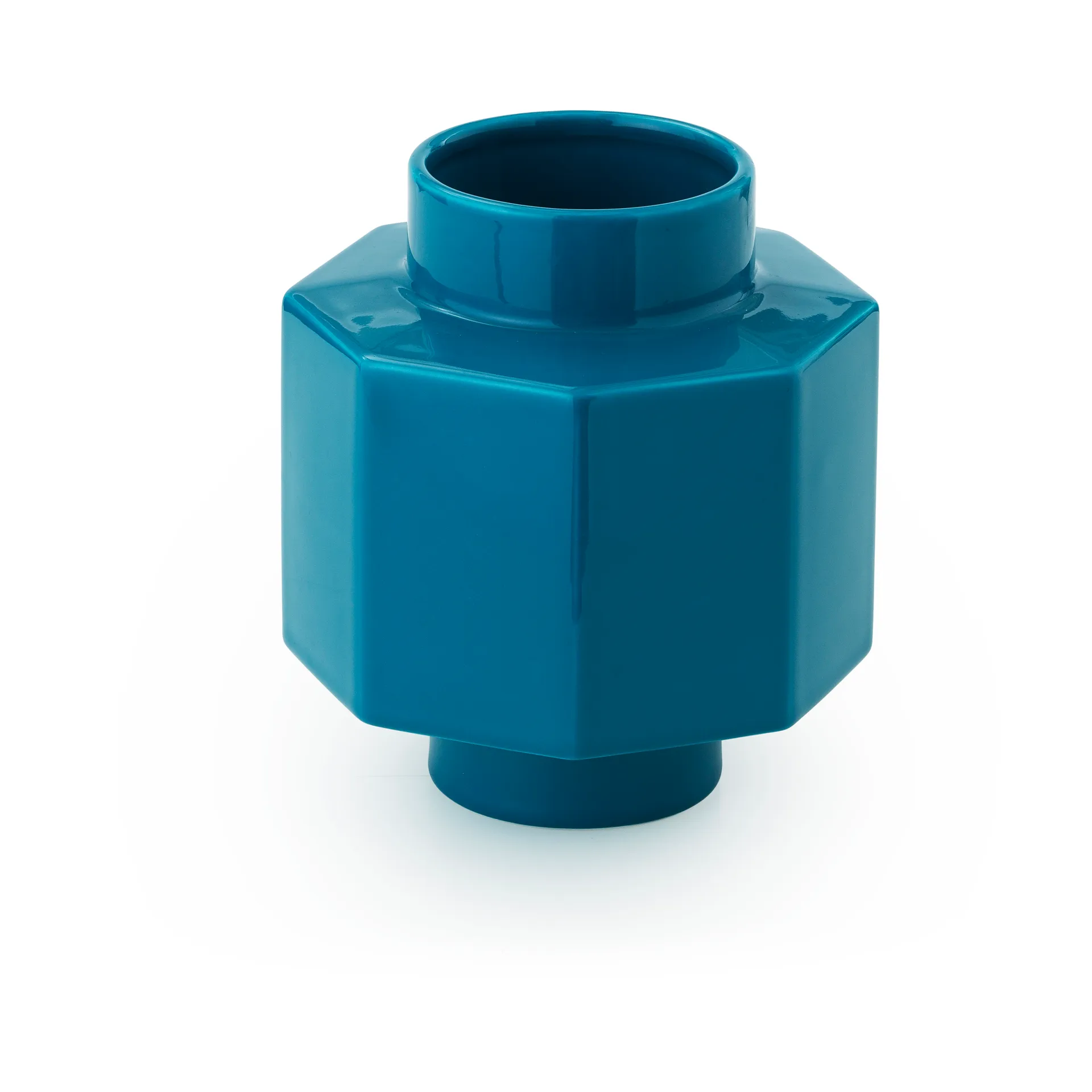 Vase Deko Object H5 Hexagon, Petrol Blue Normann Copenhagen