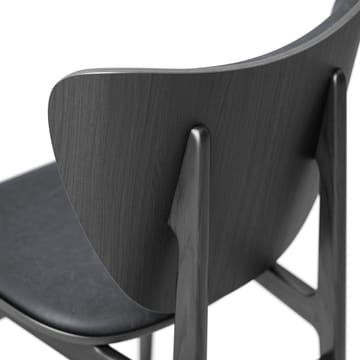 Chaise assise en cuir chêne teinté noir Elephant  - Dunes anthracite - NORR11