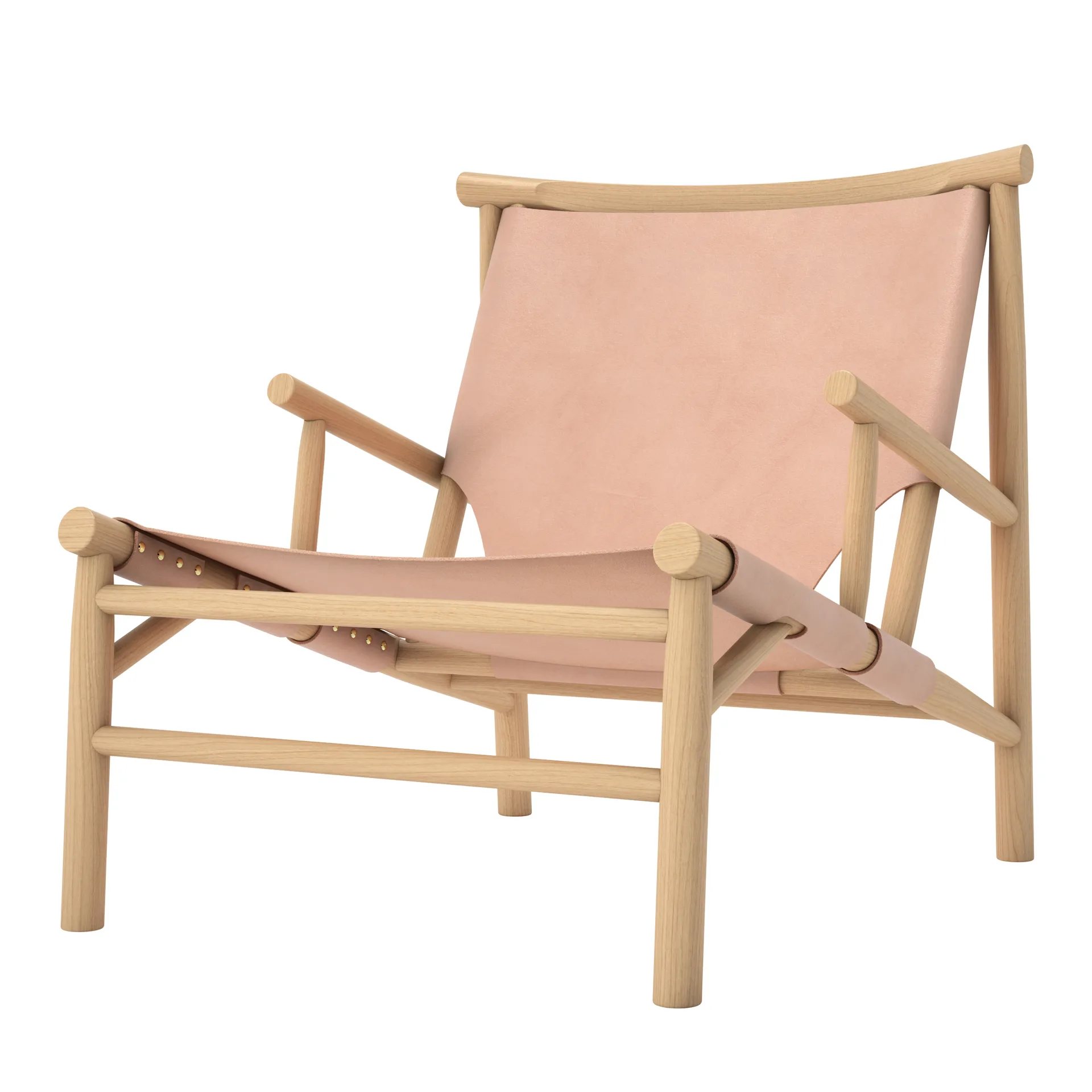 Chaise longue Samurai assise en cuir chêne, Naturel NORR11