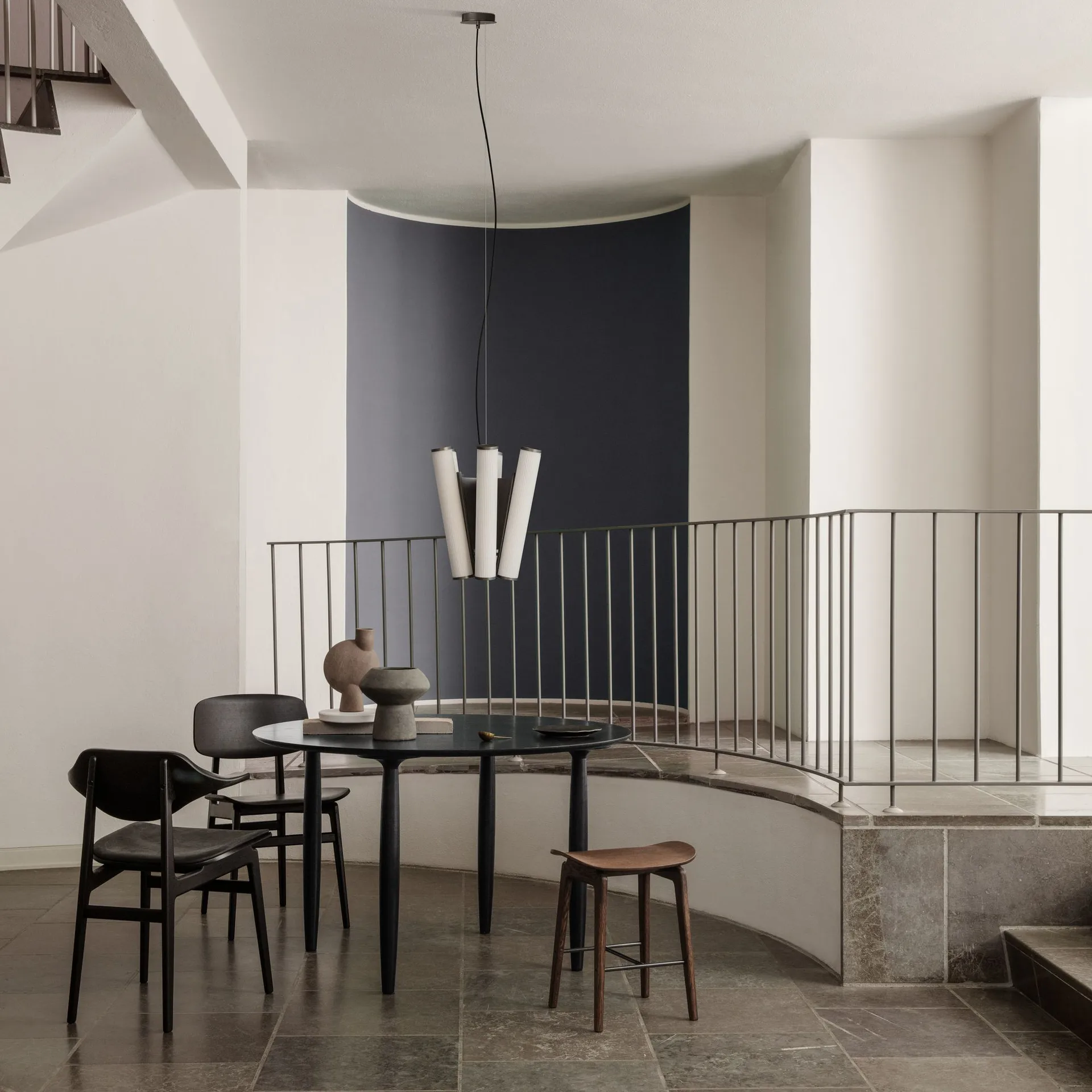 Lampe à suspension Deco Chandelier, Blanc-noir NORR11