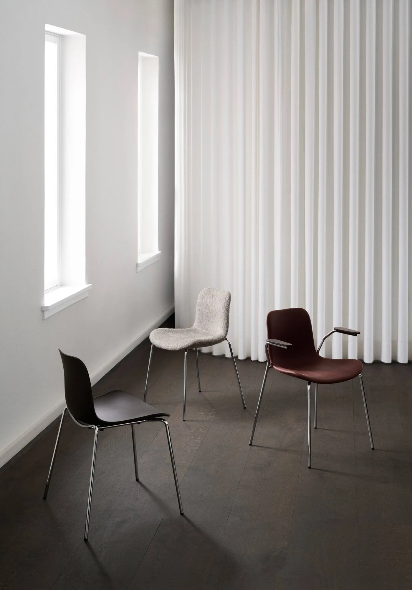 Langue chaise, Support chromé espresso NORR11
