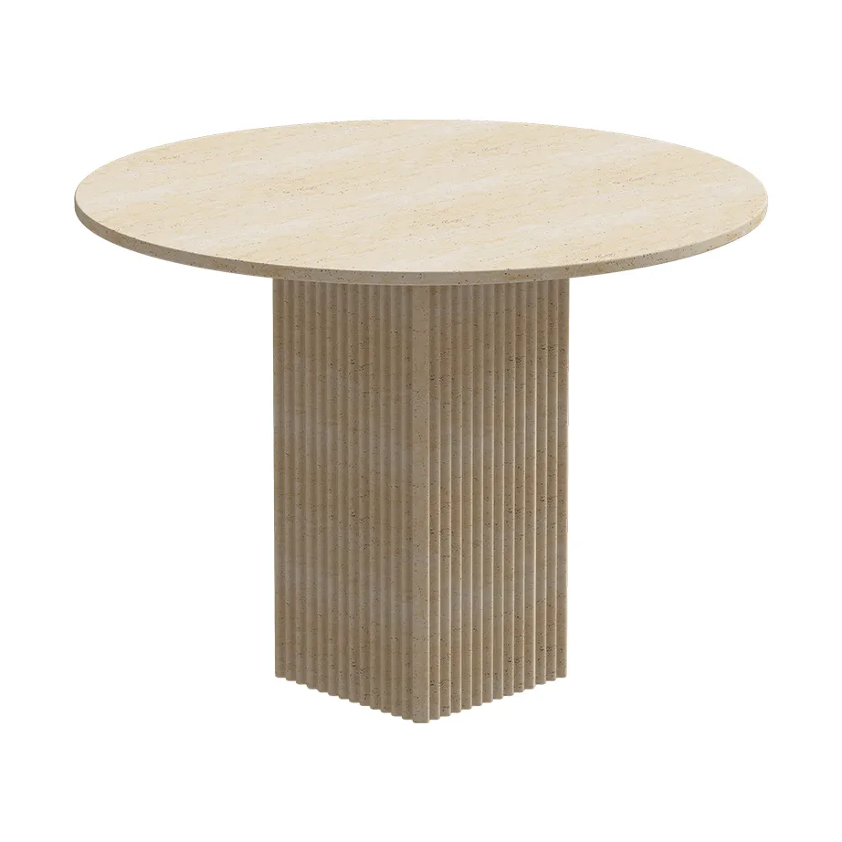 Table à manger Soho, Beige travertin, Ø120x72 cm NORR11