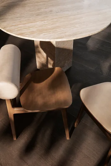 Table à manger Soho - Silver travertin, Ø120x72 cm - NORR11