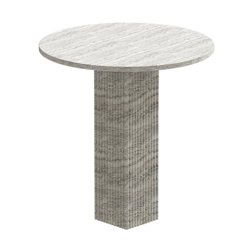 Table à manger Soho, Silver travertin, Ø80x73 NORR11