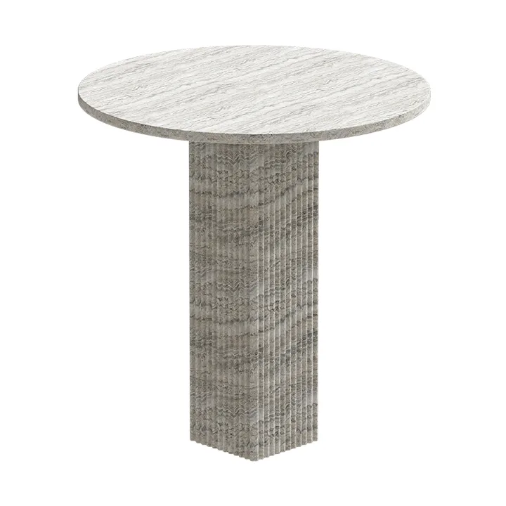 Table à manger Soho - Silver travertin, Ø80x73 - NORR11