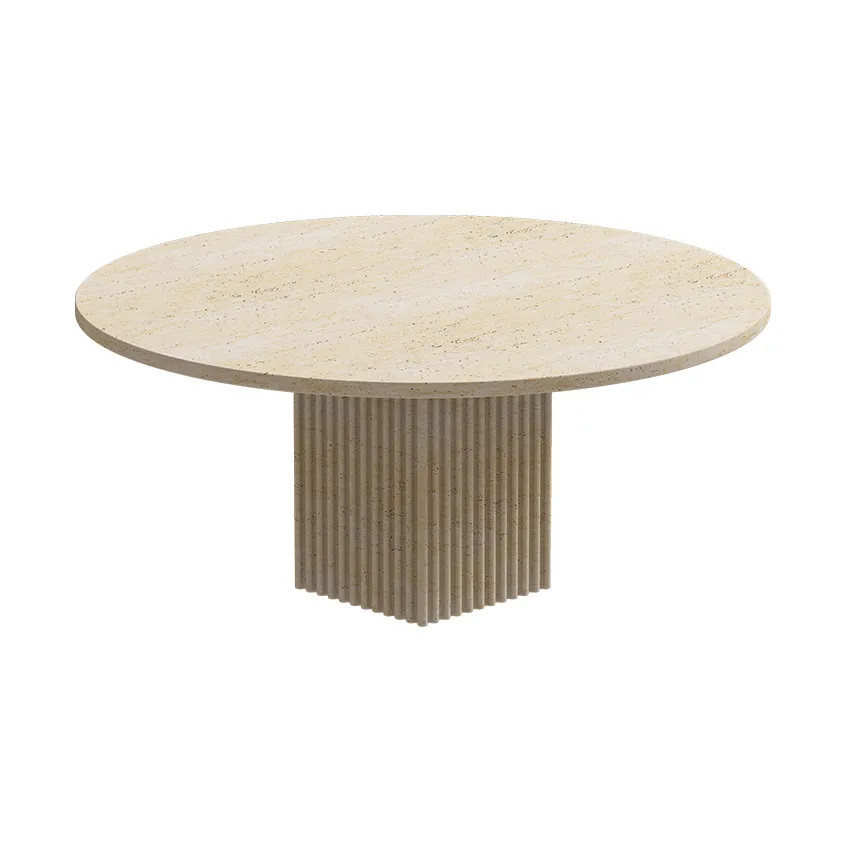 Table basse Soho, Beige travertin, Ø80x35 cm NORR11