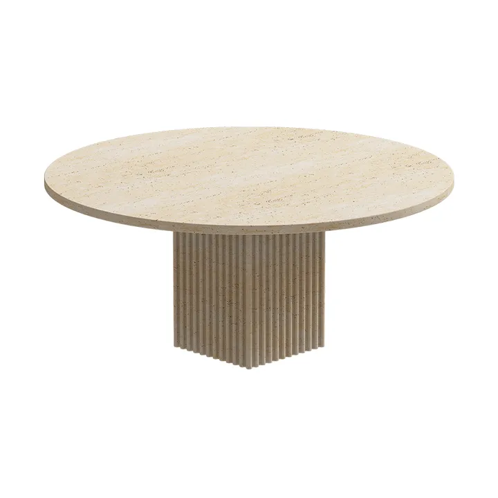 Table basse Soho - Beige travertin, Ø80x35 cm - NORR11
