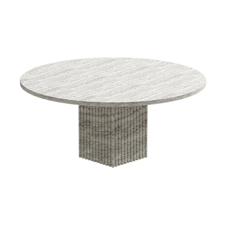 Table basse Soho - Silver travertin, Ø80x35 cm - NORR11