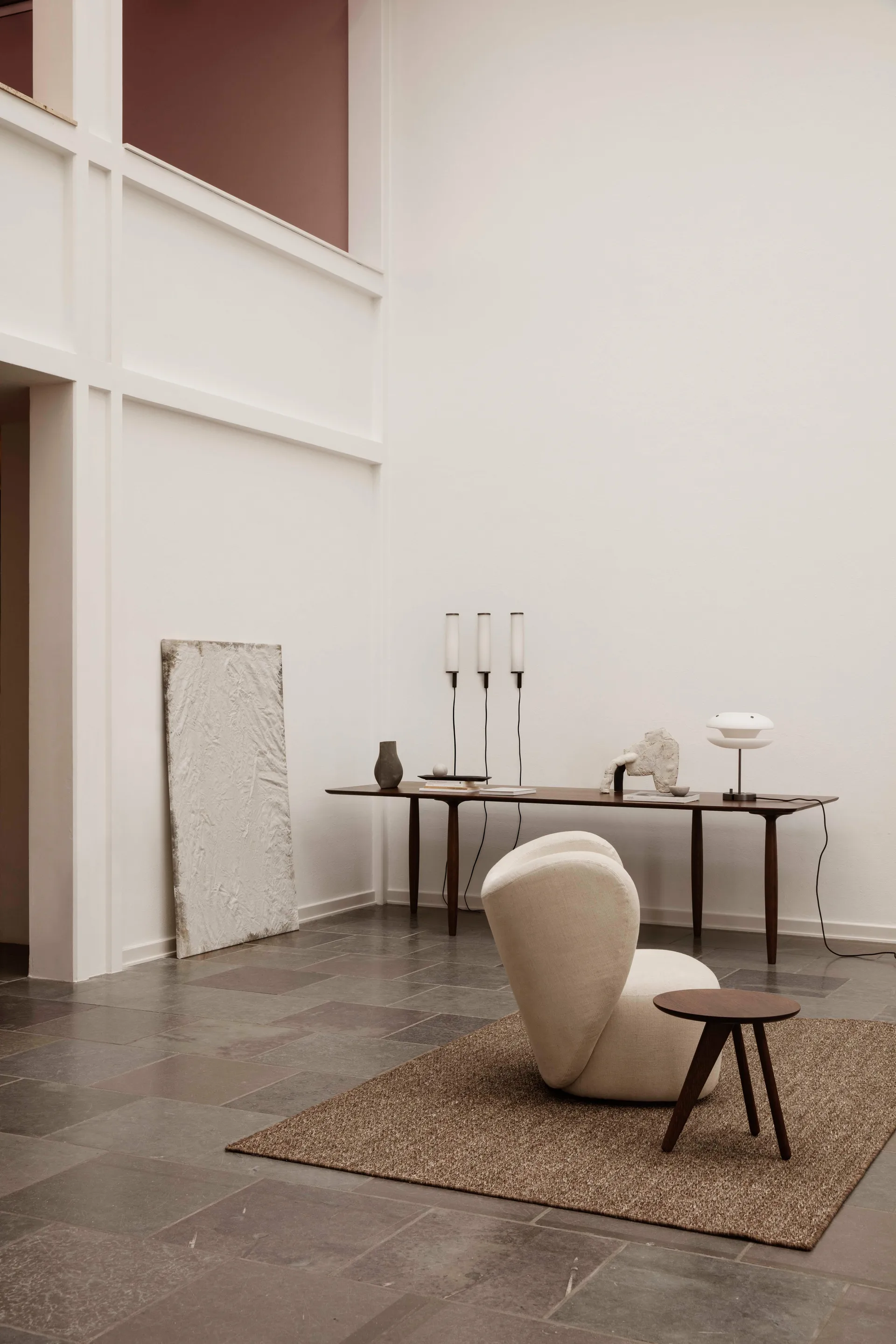 Table d'appoint Fin Ø40 cm, Chêne fumé foncé NORR11