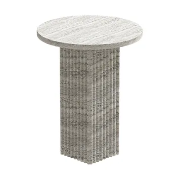 Table d’appoint Soho - Silver travertin, Ø40x50 cm - NORR11