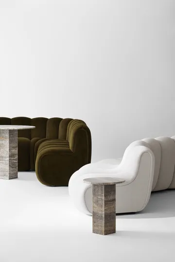 Table d’appoint Soho - Silver travertin, Ø40x50 cm - NORR11