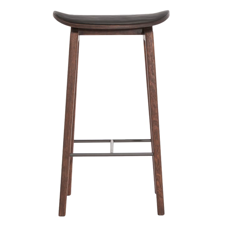 Tabouret de bar NY11 assise cuir Dark Smoked Oak 65 cm - Spectrum black - NORR11